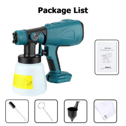 High-pressure Cordless Paint Sprayer with 2 Batteries