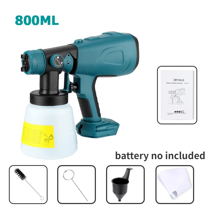 High-pressure Cordless Paint Sprayer with 2 Batteries