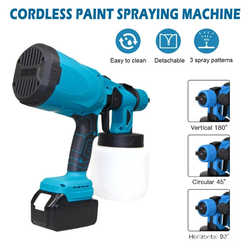 High-pressure Cordless Paint Sprayer with 2 Batteries